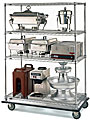 Shelving Units with adjustable wire shelves and casters